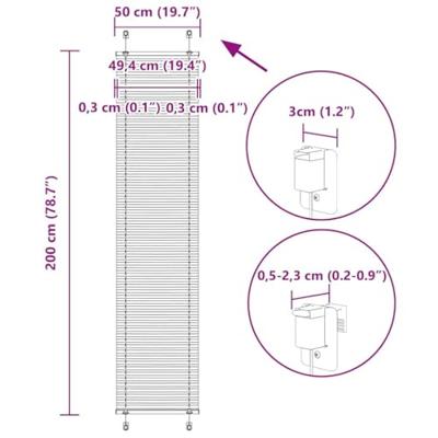 Pliss rolgordijn 50x200 cm stofbreedte 49,4 cm bordeauxrood