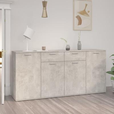 Dressoir 160x36x75 cm bewerkt hout betongrijs