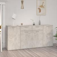Dressoir 160x36x75 cm bewerkt hout betongrijs - thumbnail
