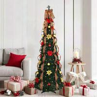 Kunstkerstboom met 150 LED met standaard Groen 180 cm PVC - thumbnail