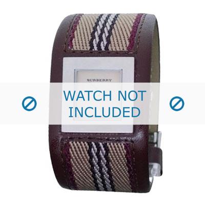 Horlogeband Burberry BU4005 Onderliggend Leder Bruin 28mm