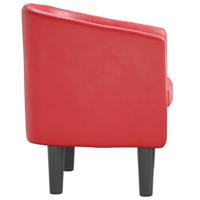 Kuipstoel kunstleer rood - thumbnail