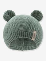 Gebreide muts met oren van biologisch katoen voor kinderen van STERNTALER zandbeige - thumbnail