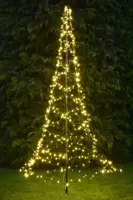 Vlaggenmast kerstboom 300cm - warmwit - 480 leds - thumbnail