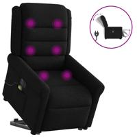 Sta-op-massagestoel elektrisch verstelbaar stof zwart - thumbnail