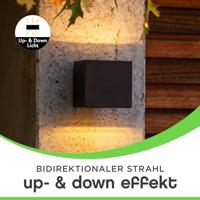 Lutec Strakke vierkante wandlampGemini zwart - 5189125012 - thumbnail