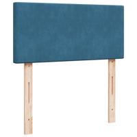 Boxspring met matras fluweel donkerblauw 90x190 cm - thumbnail