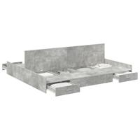 Opbergbedframe met lade Betongrijs 200 x 200 cm Bewerkt hout - thumbnail