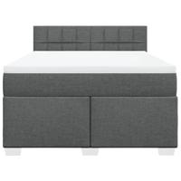 Boxspring met matras stof donkergrijs 160x200 cm - thumbnail