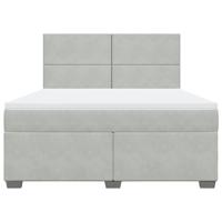 Boxspring met matras fluweel lichtgrijs 180x200 cm - thumbnail