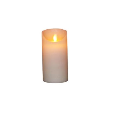 Anna&apos;s Collection LED kaars flame effect rustiek 7.5x15cm ivoor 1 stuks
