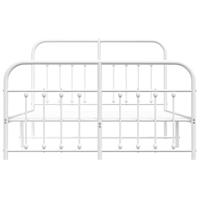 Bedframe met hoofd- en voeteneinde metaal wit 140x200 cm - thumbnail