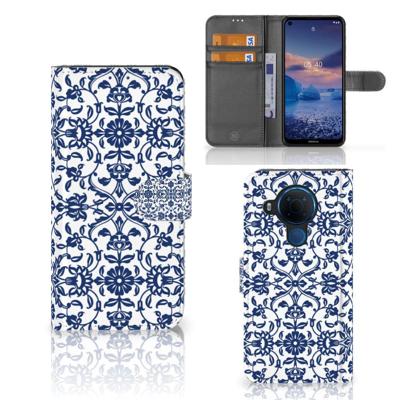Nokia 5.4 Hoesje Flower Blue Nokia 5.4 Hoesje Flower Blue