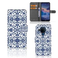 Nokia 5.4 Hoesje Flower Blue - thumbnail