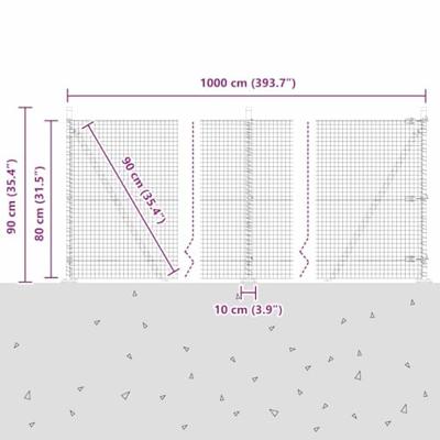 VidaXL Afrasteringspaal groen 10 x 0,8 m (25 x 25 mm gaas)