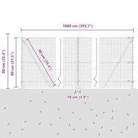 VidaXL Afrasteringspaal zilver 10 x 0,8 m (25 x 25 mm gaas) staal - thumbnail