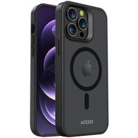 Accezz Rugged Frosted Backcover met MagSafe iPhone 14 Pro Max Telefoonhoesje Zwart - thumbnail