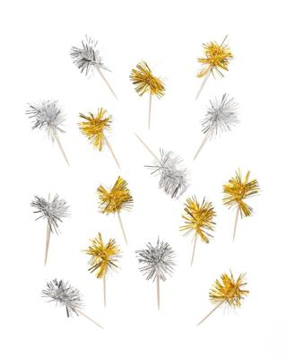 HEMA Cocktailprikkers 8cm goud-zilver - 15 stuks (goud)