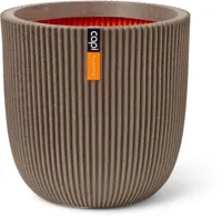Capi nature groove nl bol bloempot 43x41 cm warme taupe - thumbnail