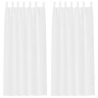Voile Gordijn met gordijnen 2 pcs Wit 245 x 140 cm Polyester - thumbnail