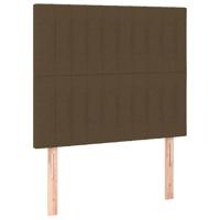 Bedframe zonder matras 80x200 cm stof donkerbruin - thumbnail