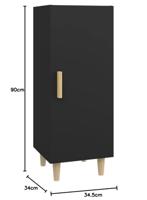 Dressoir 34,5x34x90 cm bewerkt hout zwart - thumbnail