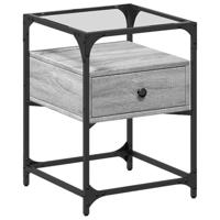 Nachtkastjes 2 st 40x40x55 cm bewerkt hout grijs sonoma - thumbnail