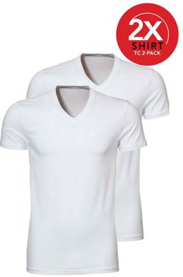 Heren T-Shirt V-hals 2-Pack- 30870 - XXL - Wit - XXL - XXL - XXL