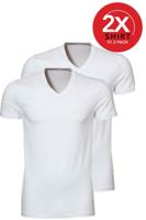 Heren T-Shirt V-hals 2-Pack- 30870 - XXL - Wit - XXL - XXL - XXL - thumbnail