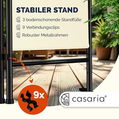 Monzana Kamerscherm - 180cm - x - 163cm - Creme Monzana Kamerscherm - 180cm - x - 163cm - Creme