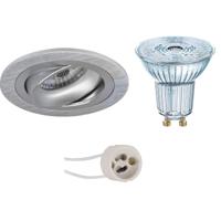 LED Spot Set - OSRAM Parathom PAR16 930 36D - Pragmi Alpin Pro - GU10 Fitting - Dimbaar - Inbouw Rond - Mat Zilver - - thumbnail