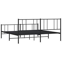 Bedframe met hoofd- en voeteneinde metaal zwart 180x200 cm - thumbnail