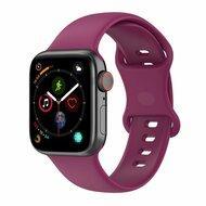 Siliconen sportbandje - Wijnrood - Maat: S/M - Geschikt voor Apple Watch 38mm / 40mm / 41mm / 42mm - thumbnail