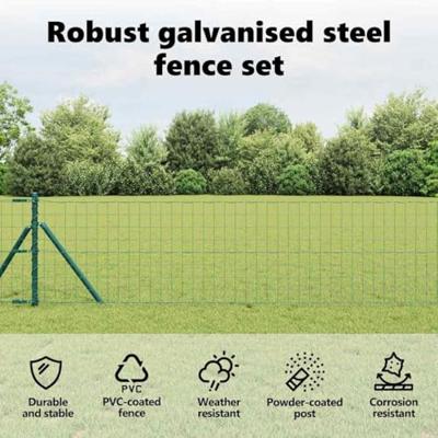 VidaXL Hek met paal groen 0,8 x 25 m staal