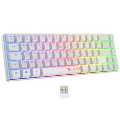 Gamingtoetsenbord - Membraan - The G-Lab - KEYZ HYDROGEN WL - Regenboogverlichting - Draadloos - Semi-mechanisch - Azerty - Wit