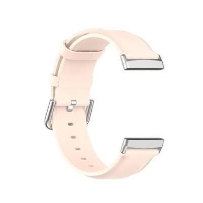 Fitbit Versa 3/4 & Sense 1/2 leren bandje - Lichtroze