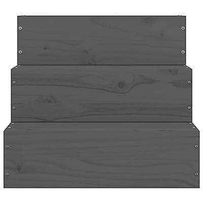 Huisdierentrap 40x37,5x35 cm massief grenenhout grijs