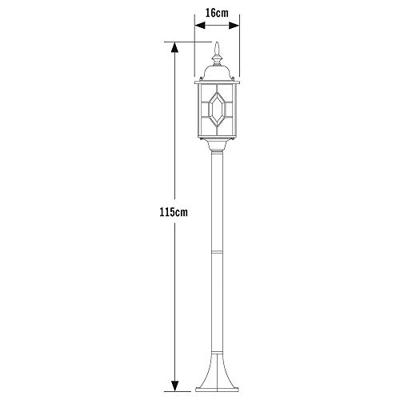 KonstSmide TuinlampMilano 115cm zwart zilver gevlamd - 7245-759