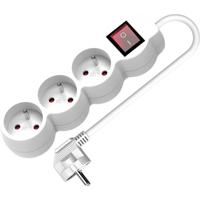 VALUE 3voudige stekkerdoos UTE, met aan/uit schakelaar, wit, 3 m - thumbnail