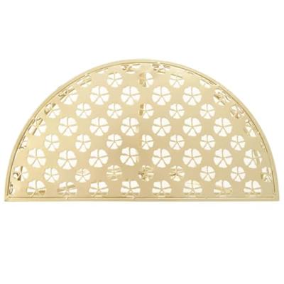 Bijzettafel vintage stijl half rond 72x36x74 cm metaal goud - thumbnail