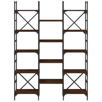 Boekenkast 127,5x28,5x172,5 cm bewerkt hout bruineikenkleurig