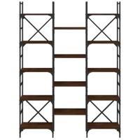 Boekenkast 127,5x28,5x172,5 cm bewerkt hout bruineikenkleurig - thumbnail