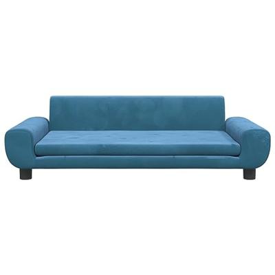 Kinderbank 100x54x33 cm fluweel blauw