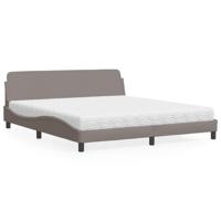 Bed met matras stof taupe 180x200 cm - thumbnail