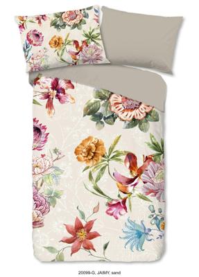 Good Morning Dekbedovertrek "bloemen" - Zand - (240x200/220 cm) - Katoen