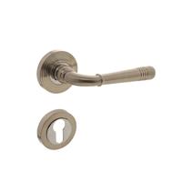 Deurkruk 1725 Emily op rond rozet 7mm nokken met profielcilindergat plaatjes chroom nikkel mat - thumbnail