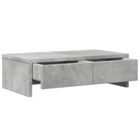 VidaXL Monitorstandaard met lades 50x27x15 cm bewerkt hout betongrijs - thumbnail