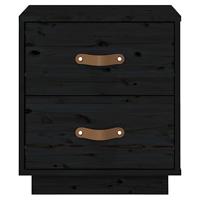 Nachtkastje 40x34x45 cm massief grenenhout zwart - thumbnail