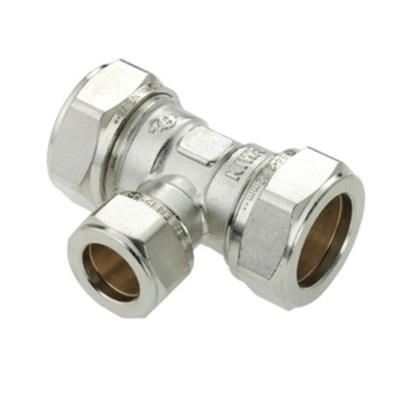Bonfix knelkoppeling - T-stuk verlopend - 28mm x 15mm x 28mm - Vertint Messing