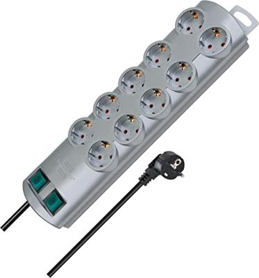 Brennenstuhl Stekkerdoos met schakelaar 8-voudig Geaarde stekker Zilver | 1153390128 - 1153390128 - thumbnail